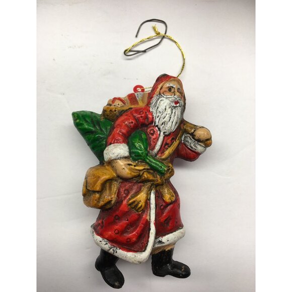 Vintage Old World Santa Claus Ornament Christmas Holding Bell Tree Holiday Decor - Picture 7 of 9